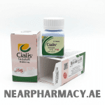 Box and bottle packaging of Cialis Tadalafil 5 mg (30 tablets) by Lilly. The light green and beige box and white bottle with green labeling indicate the medication used for treating erectile dysfunction and improving male performance.
