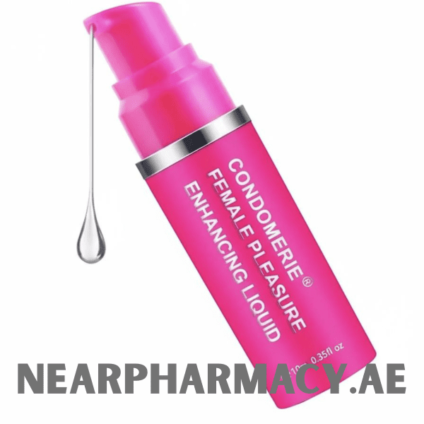 Condomerie Female Pleasure Enhancing Liquid – premium pink bottle with stimulating formula designed to enhance female sensitivity and intimacy experience