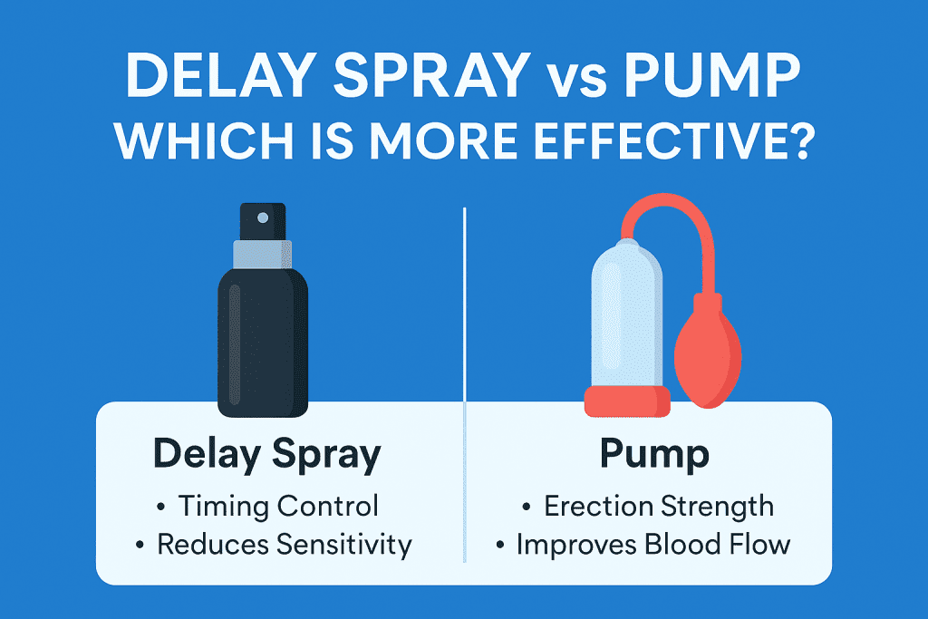 Compare delay sprays and pumps to see which is more effective for timing, erection strength, and performance. Learn what suits UAE men best.