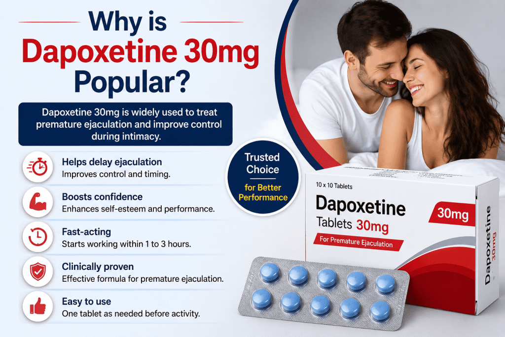 Dapoxetine 30mg popular medicine for male timing and performance