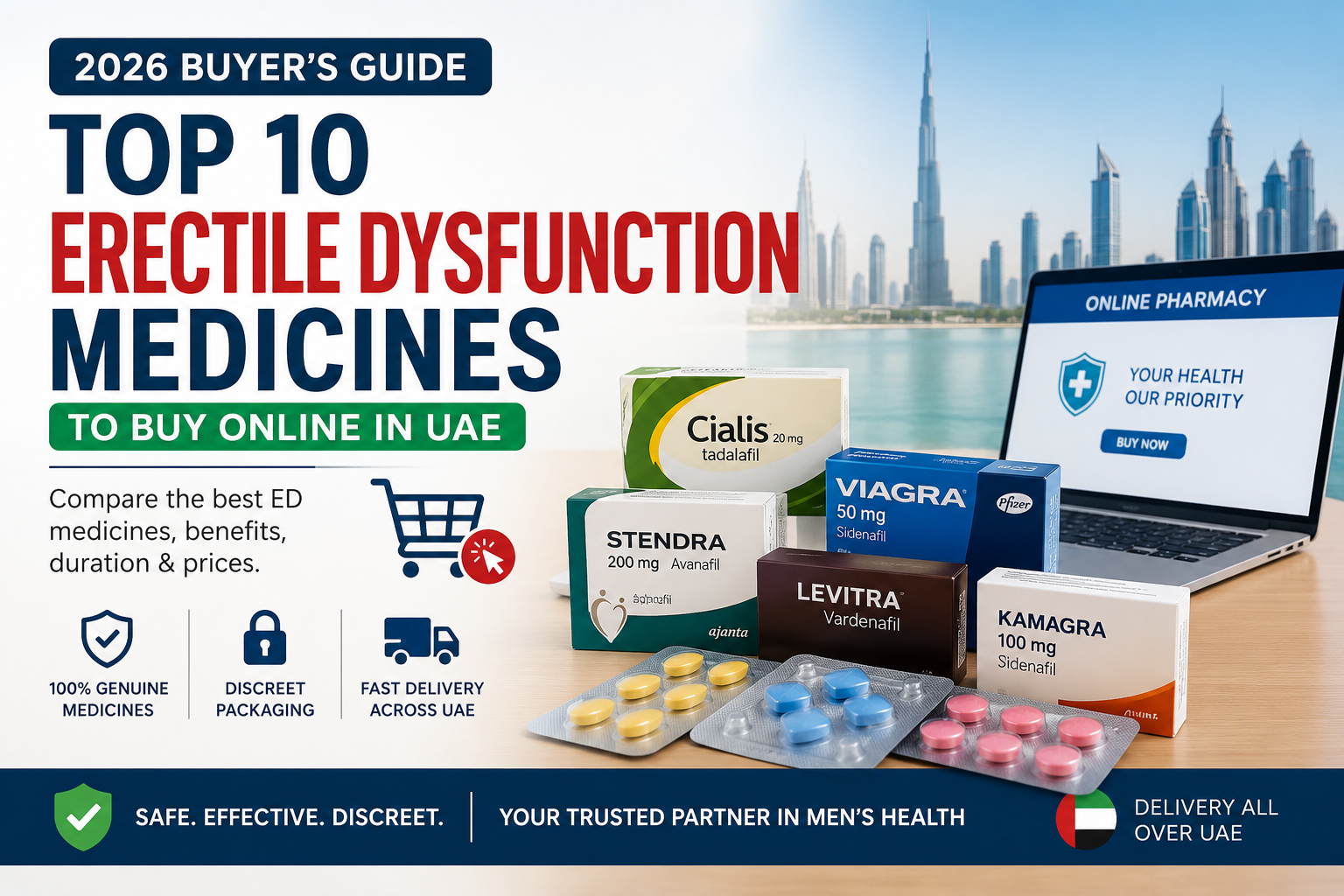 Top 10 erectile dysfunction medicines to buy online in UAE in 2026