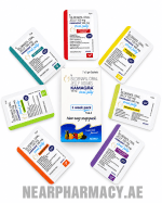 Ajanta Kamagra Oral Jelly 100 mg sildenafil oral jelly 7 x 5 gm sachets box with assorted fruit-flavored sachets.
