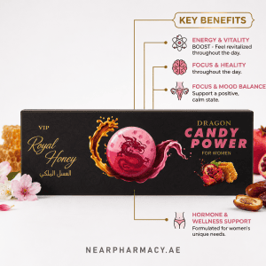 Dragon Candy Power for Women VIP Royal Honey box with individually wrapped red candies