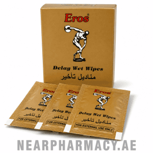 Eros Delay Wet Wipes sachets for men's intimate care