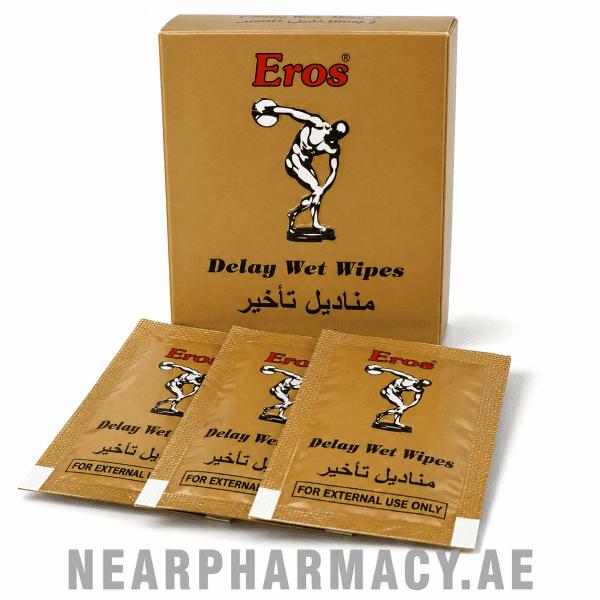 Eros Delay Wet Wipes sachets for men's intimate care