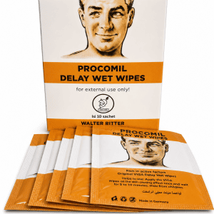 Procomil Delay Wet Wipes for External Use, 10 Individually Wrapped Sachets