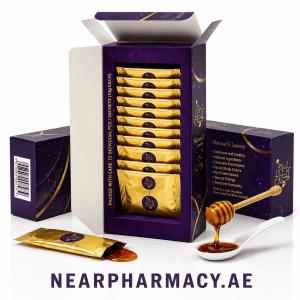 Premium natural honey with shilajit in individual 10g sachets