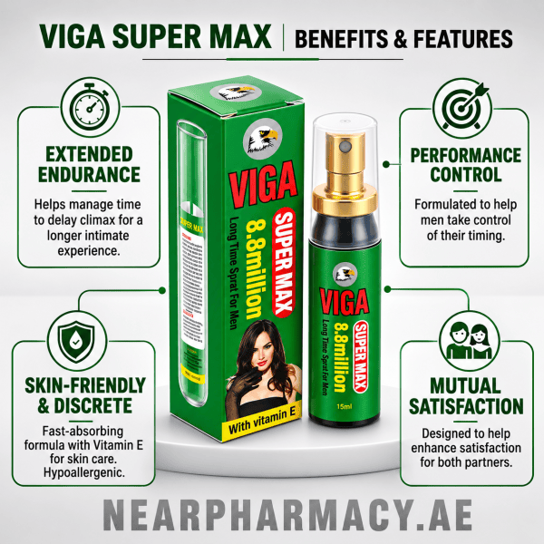 Viga Super Max 8.8 Million Long Time Spray for Men with Vitamin E, 15ml