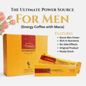 Vitamax Doubleshot Energy Coffee with Maca premium instant premix coffee and individual sachets