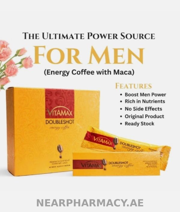 Vitamax Doubleshot Energy Coffee with Maca premium instant premix coffee and individual sachets