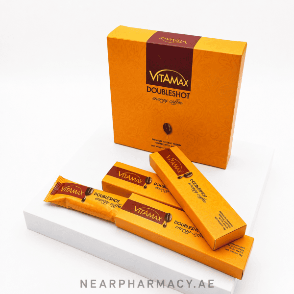 Vitamax Doubleshot Energy Coffee with Maca premium instant premix coffee and individual sachets